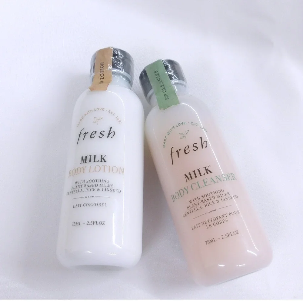 Fresh Milk Body Lotion & Cleanser Set Soothing Travel‎ Size 75ML/ #M7140